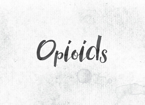Opioids Concept Painted Ink Word and Theme