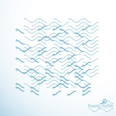 Abstract wavy lines vector illustration. Technical cybernetic pattern can be used in web design and as wallpaper or background.
