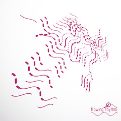 Obraz premium Abstract wavy lines vector illustration. Technical cybernetic pattern can be used in web design and as wallpaper or background.