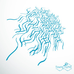 Abstract wavy lines rhythm pattern. Vector technical background, artistic graphic illustration.