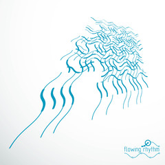 Abstract wavy lines rhythm pattern. Vector technical background, artistic graphic illustration.