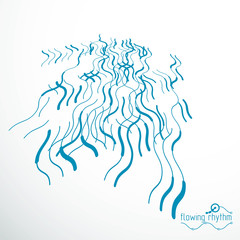 Flowing stripes, vector abstract wave lines illustration for use as website background.