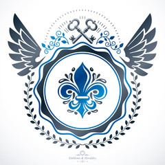 Fototapeta premium Vector emblem, vintage heraldic design.