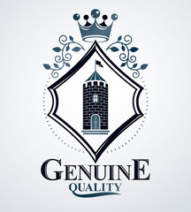 Fototapeta premium Classy emblem, vector heraldic Coat of Arms.