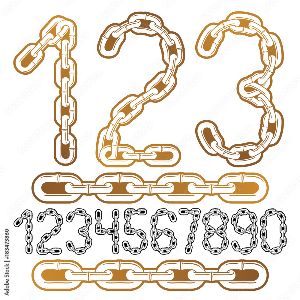 Poster set of stylish vector digits, modern numerals collection. cool numbers for use as poster design elem