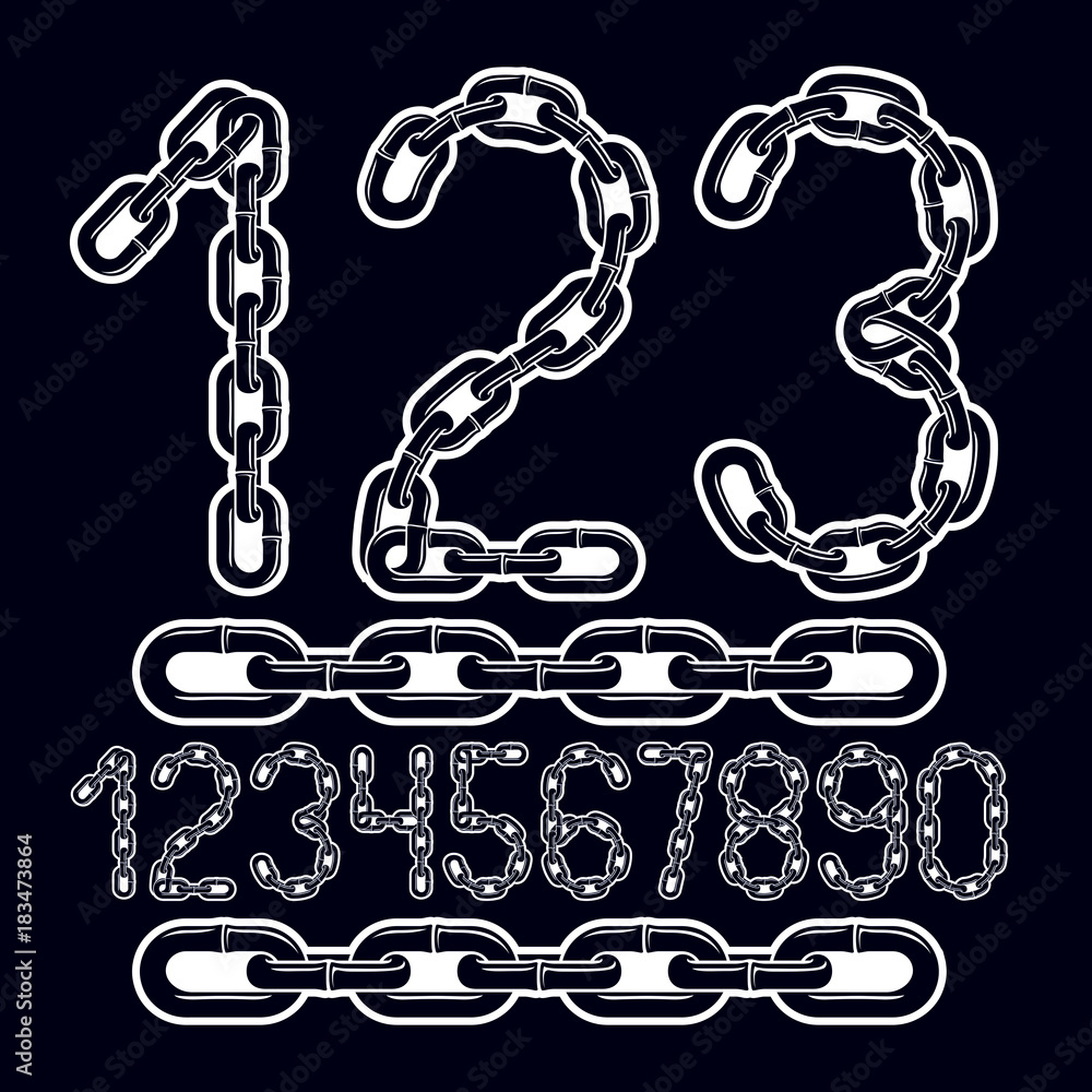 Poster set of stylish vector digits, modern numerals collection. cool numbers for use as poster design elem