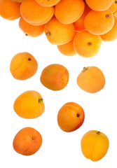 heap of apricots isolated