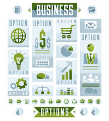 Business infographics elements, set of different design elements for visual presentation usage, vector illustration.