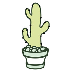 cartoon cactus in a pot