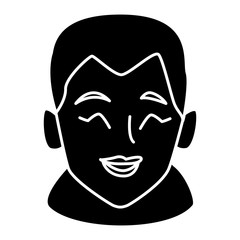 beautiful woman smiling face icon vector illustration graphic design