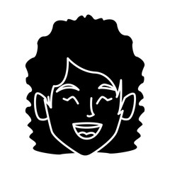 beautiful woman smiling face icon vector illustration graphic design
