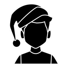 Man with christmas hat icon vector illustration graphic design