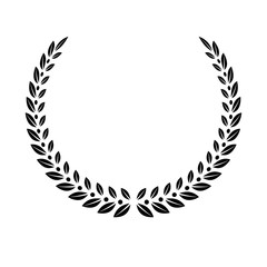 Laurel Wreath floral heraldic element. Heraldic Coat of Arms decorative logo isolated vector illustration.