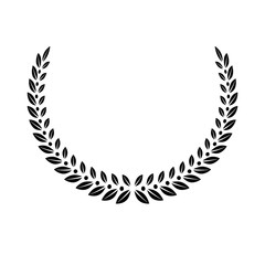 Laurel Wreath floral heraldic element. Heraldic Coat of Arms decorative logo isolated vector illustration.