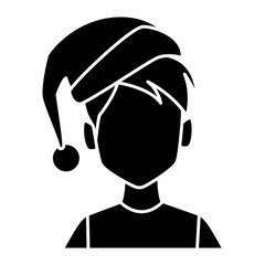 Man with christmas hat icon vector illustration graphic design