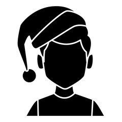 Man with christmas hat icon vector illustration graphic design