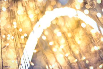 light on christmas tree with bokeh for christmas and new year day