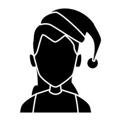 woman face with christmas hat icon vector illustration graphic design