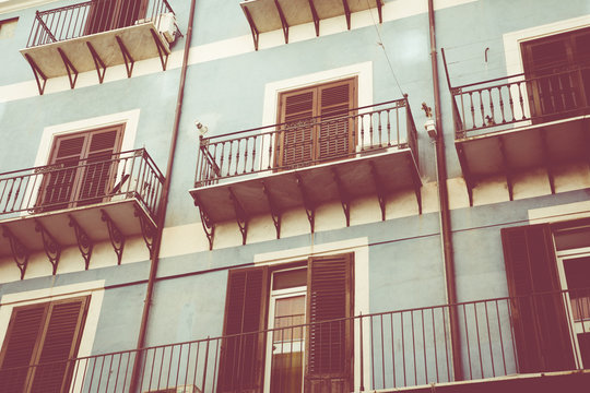 Traditional architecture in Palermo, Italy.
