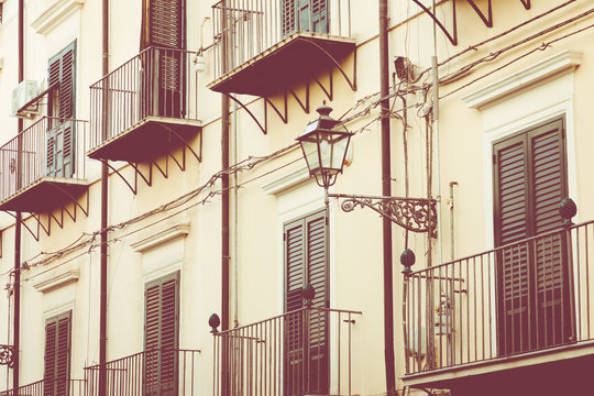 Traditional architecture in Palermo, Italy.