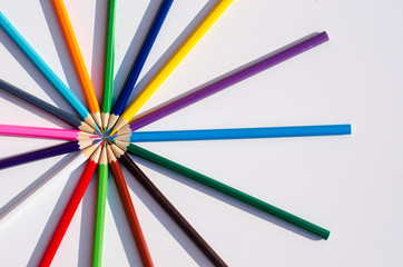 Fototapeta premium colored pencils on a white background