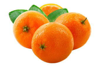 heap of clementines isolated