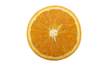 slice of orange isolated on white background
