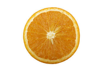 slice of orange isolated on white background
