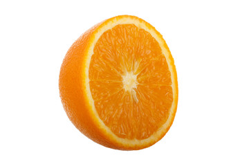 slice of orange isolated on white background