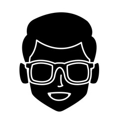 Geek man with round frame glasses icon vector illustration graphic design