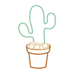 cartoon cactus in a pot