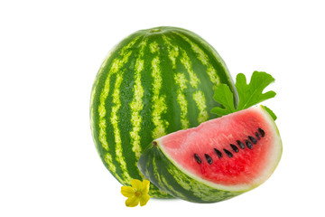 watermelon with slice isolated