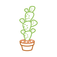 cartoon cactus in a pot