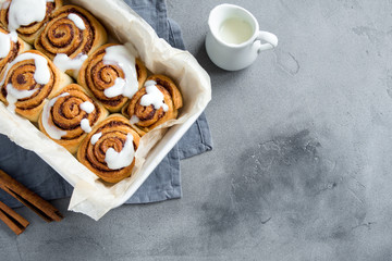 Cinnamon rolls and sauce