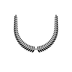 Laurel Wreath floral emblem. Heraldic Coat of Arms decorative logo isolated vector illustration.