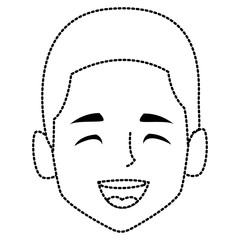Man face smiling cartoon icon vector illustration graphic design
