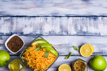 Salad with raw vegetables