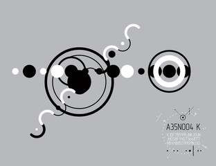 Engineering technology vector wallpaper made with circles and lines. Technical drawing abstract background. Art graphic illustration.