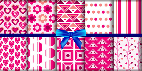 set Pink Geometric pattern