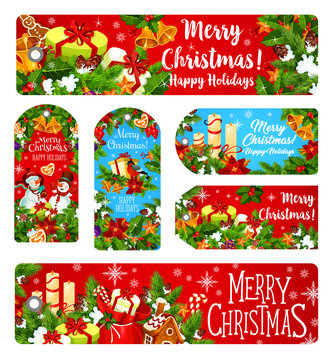 Merry Christmas wish vector greeting banner card