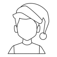Man with christmas hat icon vector illustration graphic design