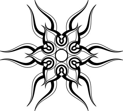 Sun Tribal Tattoo Design