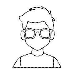 Geek man with glasses icon vector illustration graphic design