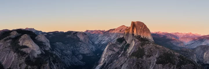 Peel and stick wall murals Half Dome Glacier point half dome sunset panorama