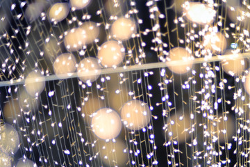 light on christmas tree with bokeh for christmas and new year day