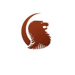 Brave Lion ancient emblem animal element. Heraldic vector design element. Retro style label, heraldry logo.