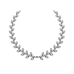 Laurel Wreath floral emblem. Heraldic Coat of Arms decorative logo isolated vector illustration.
