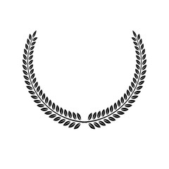 Laurel Wreath floral emblem. Heraldic Coat of Arms decorative logo isolated vector illustration.