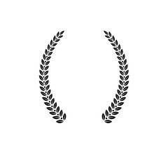 Laurel Wreath floral heraldic element. Heraldic Coat of Arms decorative logo isolated vector illustration.
