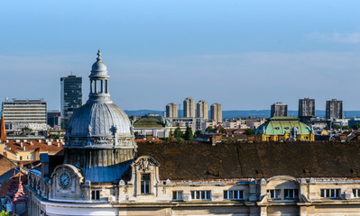 Fototapeta na wymiar Zagreb City Panorama view. Random look at Zagreb from Gornji Grad